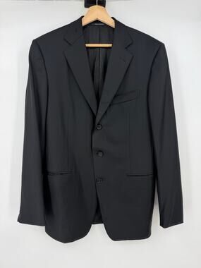 Ermenegildo Zegna | 100% Wool 3 Button Blazer Jacket Men's 48R EU 2142R3 BLKSRG